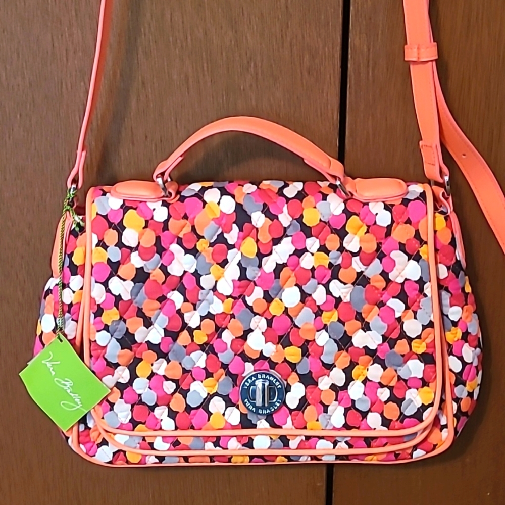 NWT Vera Bradley crossbody turnlock sachtel Fossil shoulder or crossbody handbag